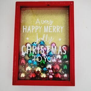 New ormanment filled wall decor happy merry jolly Christmas